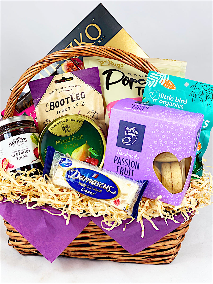 Treats Hamper Purple Best Wishes Gift Baskets NZ treats-hamper-purple-best-wishes-gift-baskets-nz